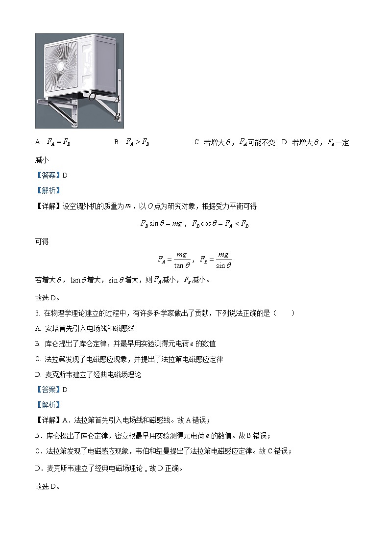 2023届浙江省绍兴市上虞区高三下学期第二次适应性考试（二模）物理试题  （解析版）第2页