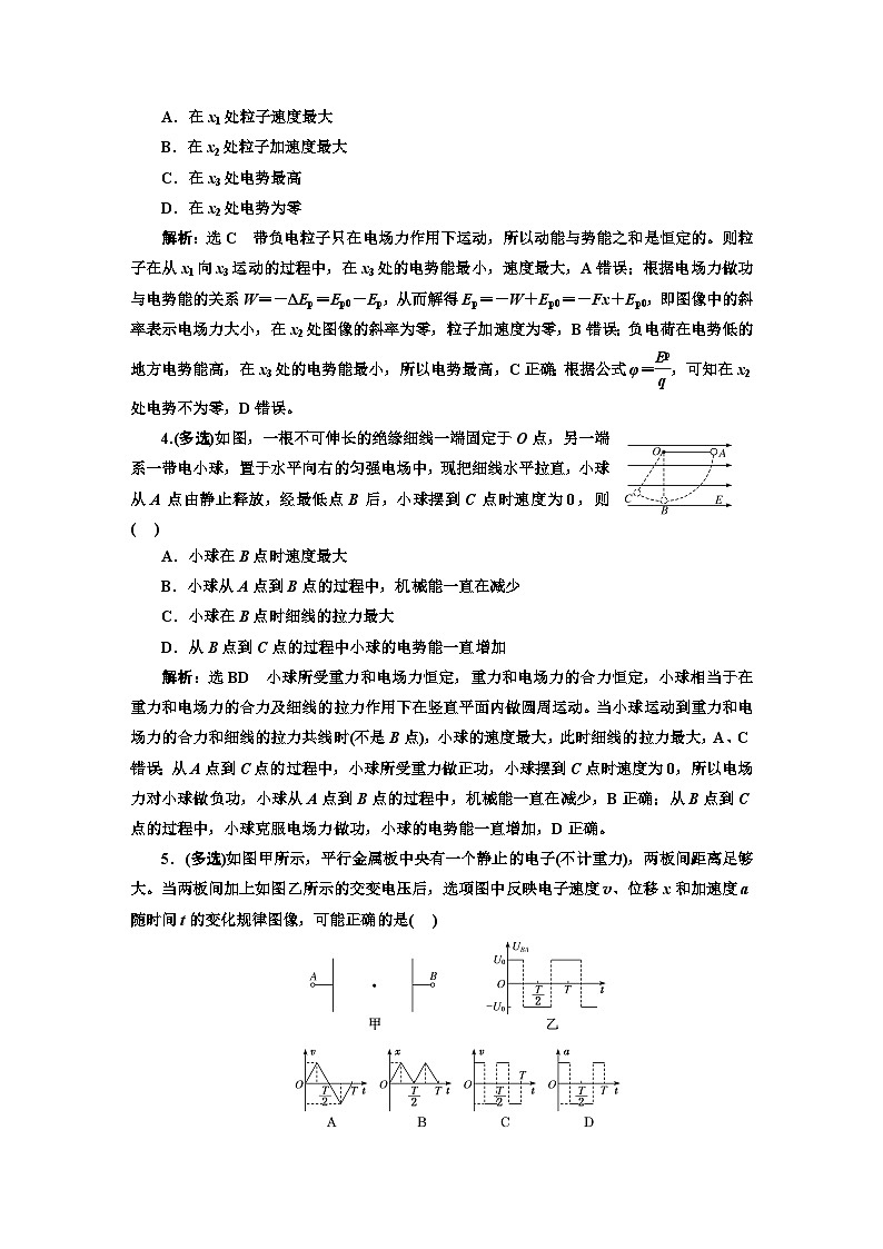 2024届高考物理一轮复习课时跟踪检测（三十三）“带电粒子在电场中运动问题”的综合研究含答案第2页