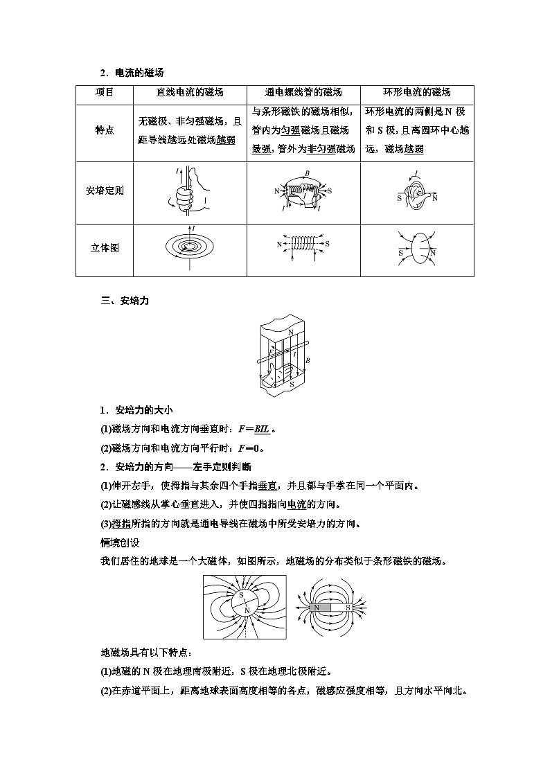 2024届高考物理一轮复习第九章磁场学案第2页