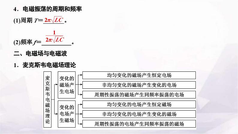 2024届高考物理一轮复习第十一章交变电流电磁振荡与电磁波传感器第3讲电磁振荡与电磁波课件02