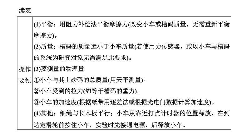 2024届高考物理一轮复习第三章牛顿运动定律第5讲实验：探究加速度与物体受力、物体质量的关系课件02