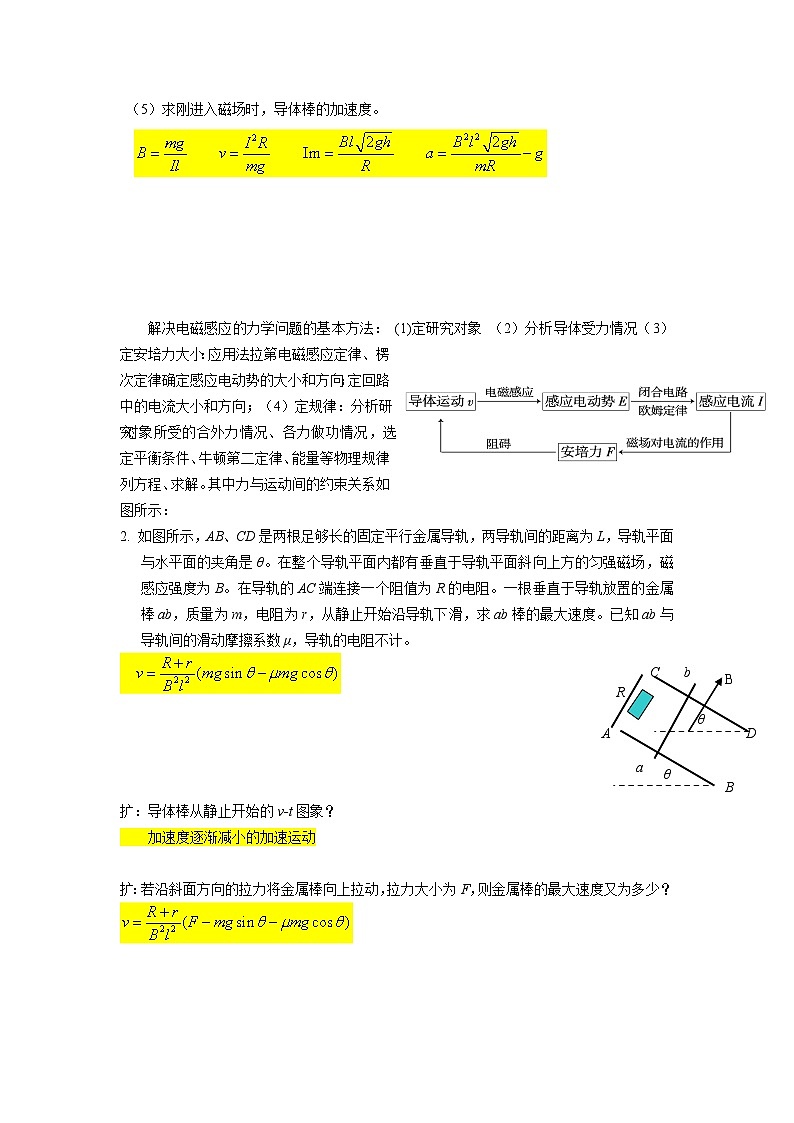 2.2 法拉第电磁感应定律（习题课2：电磁感应中的电量、力学问题） 参考答案第2页