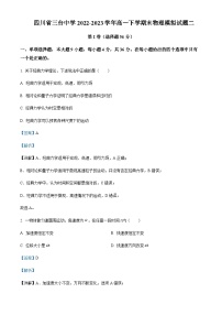 2022-2023学年四川省绵阳市三台县三台中学高一下学期末模拟物理试题（二）含解析