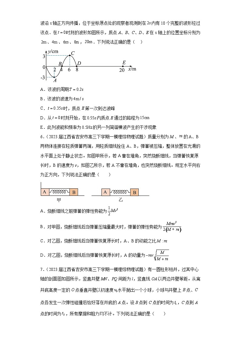 江西省各地区2023年高考物理模拟（一模）题按题型分类汇编-01选择题（多选题）03