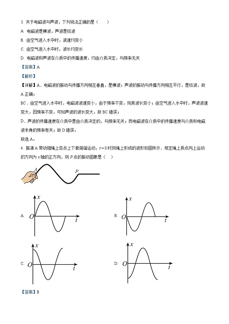 2022绍兴高二下学期期末物理试题含解析02