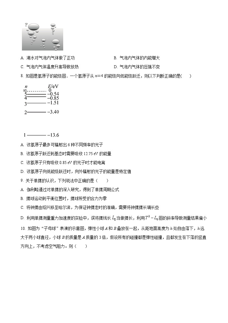2022绍兴高二下学期期末物理试题含解析03