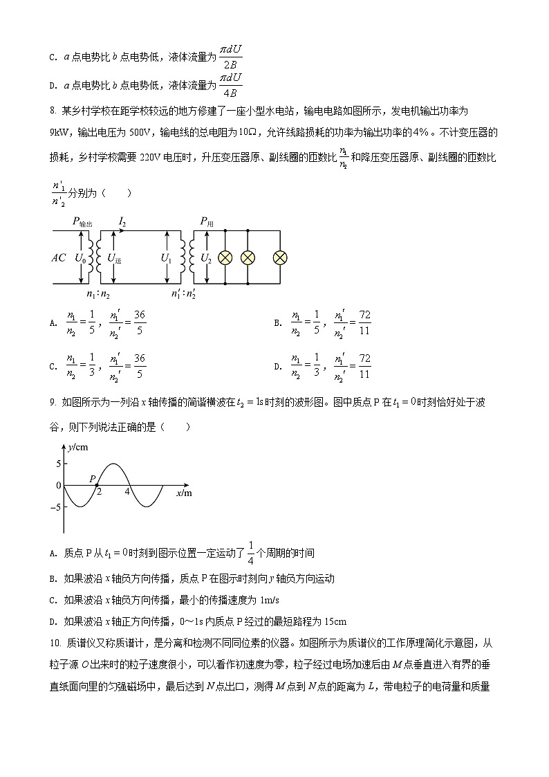 安徽省芜湖市繁昌皖江中学2021-2022学年高二（下）期末检测物理试题无答案第3页