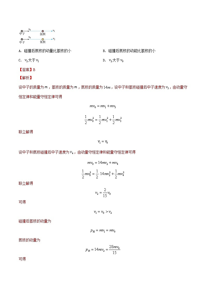 2020-2022年高考物理真题分专题训练 专题08 动量（教师版含解析）第2页