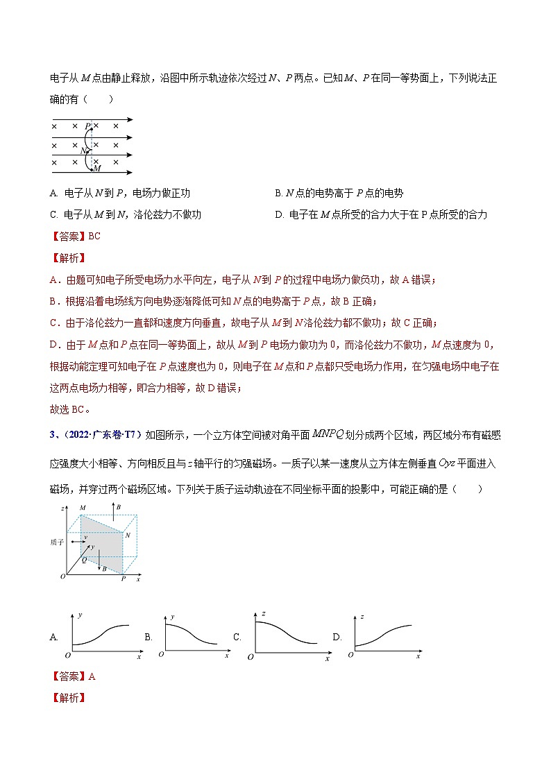 2020-2022年高考物理真题分专题训练 专题11 磁场（教师版含解析）第2页