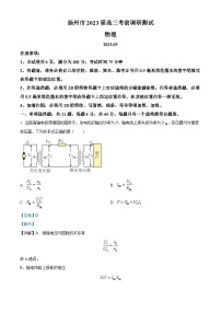 精品解析：2023届江苏省扬州市高三下学期考前调研测试（三模）物理试题（解析版）