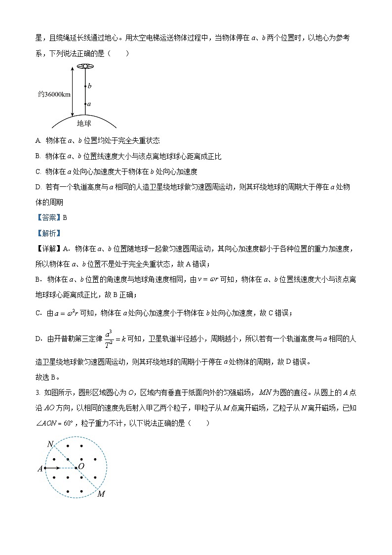 精品解析：2023届宁夏回族自治区银川一中高三下学期第四次模拟理综物理试题（解析版）02