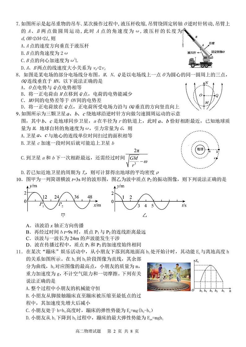 浙江省精诚联盟2022-2023学年高二下学期5月联考物理试题（含答案）02