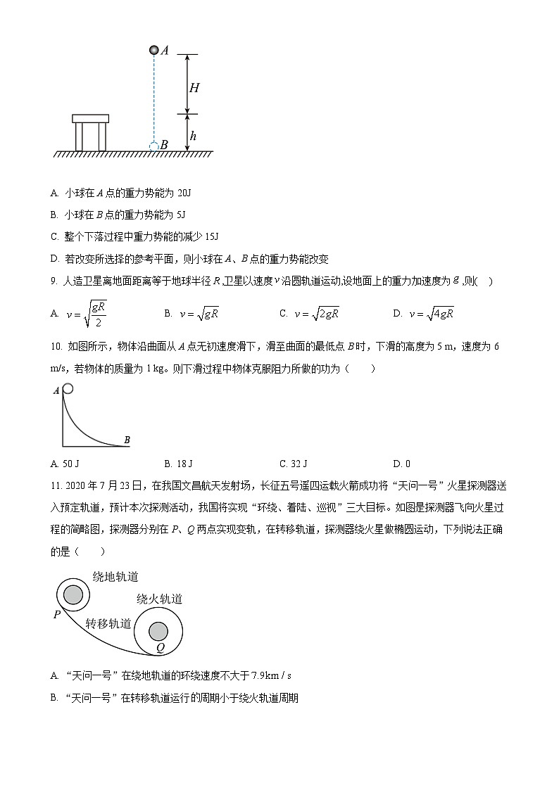 2022银川贺兰县景博中学高一下学期期末考试物理试题含解析03