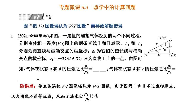 2023高考物理二轮总复习 专题微课5-3 热学中的计算问题 课件PPT01