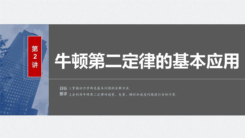 2024高考物理大一轮复习课件 第三章 第2讲 牛顿第二定律的基本应用02