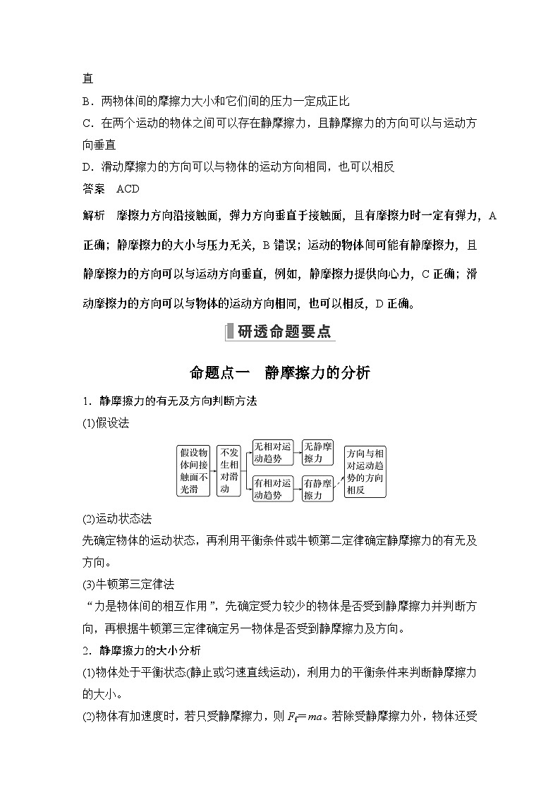 2024高考物理大一轮复习题库 第2讲 摩擦力第2页