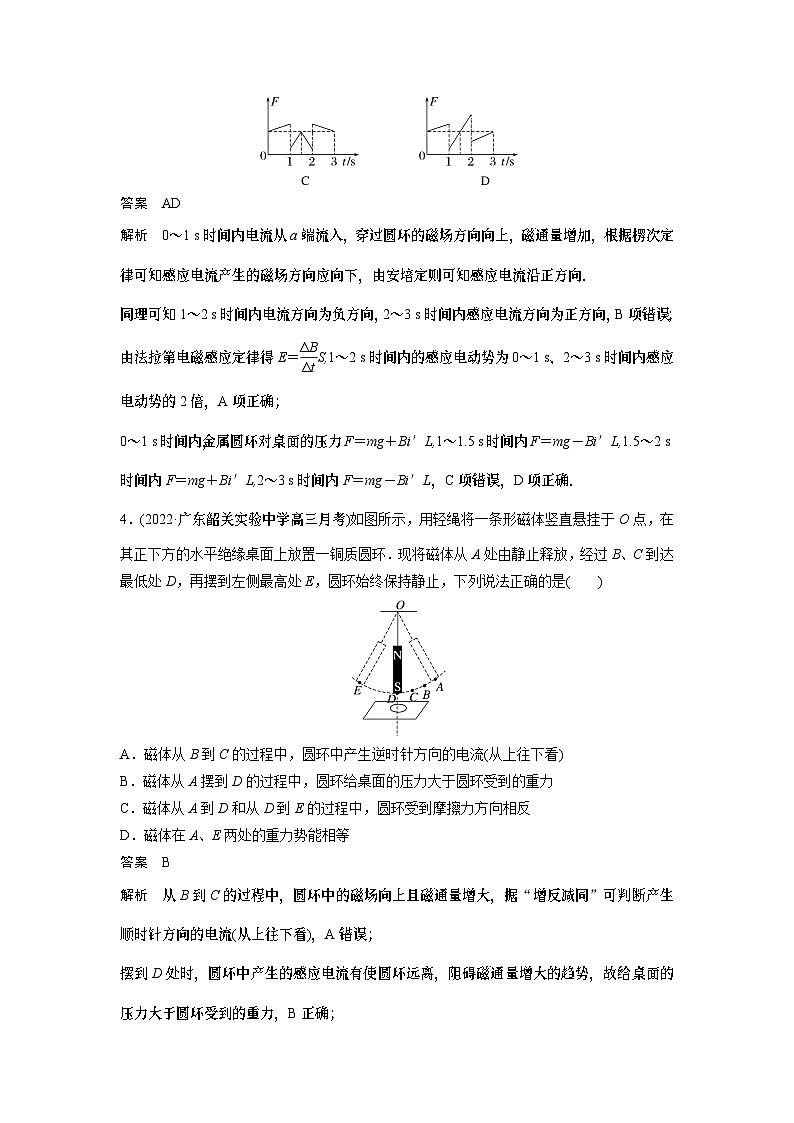 2023版高考物理总复习之加练半小时 第十一章 微专题74 电磁感应现象 楞次定律(实验：探究影响感应电流方向的因素)03