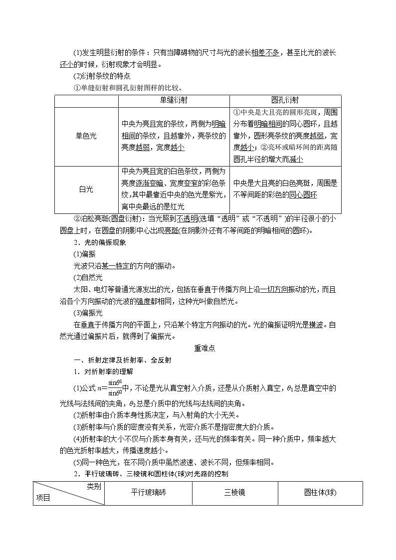 物理一轮复习教案：14-3 光学 word版含解析03