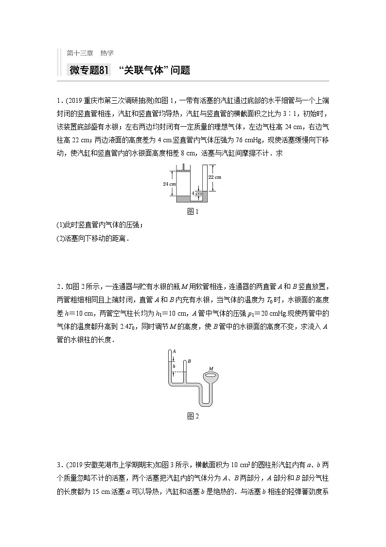 2021高考物理二轮复习 第十三章 微专题81　“关联气体”问题第1页