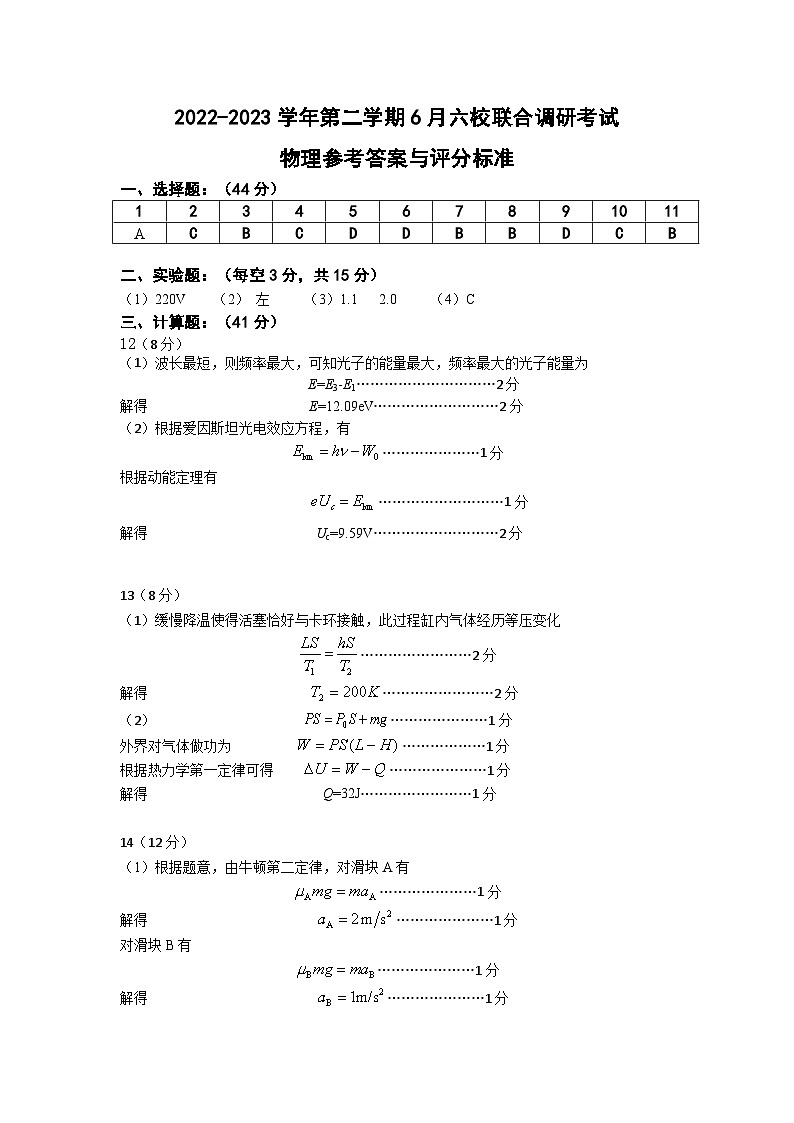 2023南京六校联合体高二下学期6月联合调研考试物理试题PDF版含答案（可编辑）01