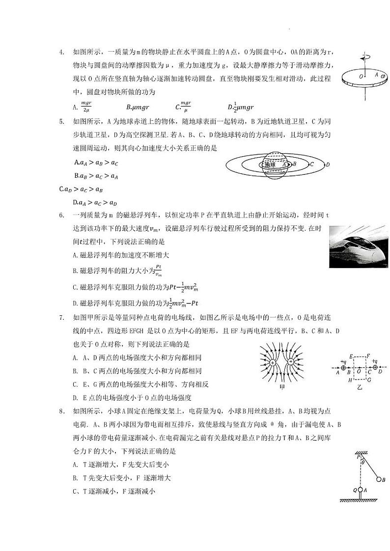 2023洛阳强基联盟高一下学期5月联考物理试题PDF版含答案02
