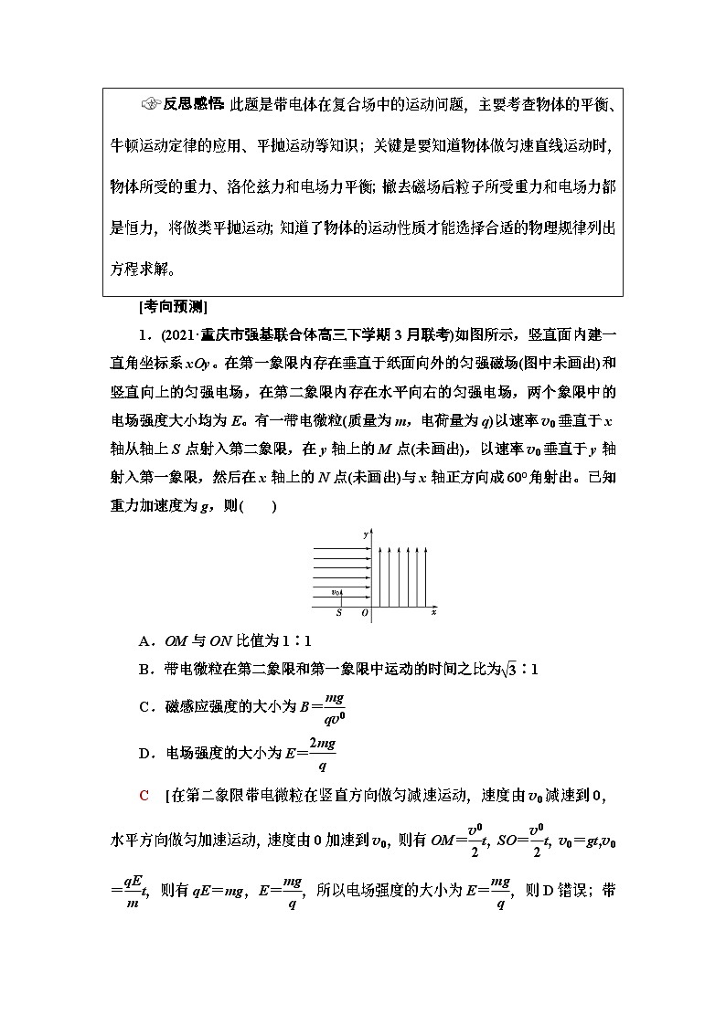 高考物理二轮复习 第1部分 专题3 微专题4 带电体在复合场中的运动第3页