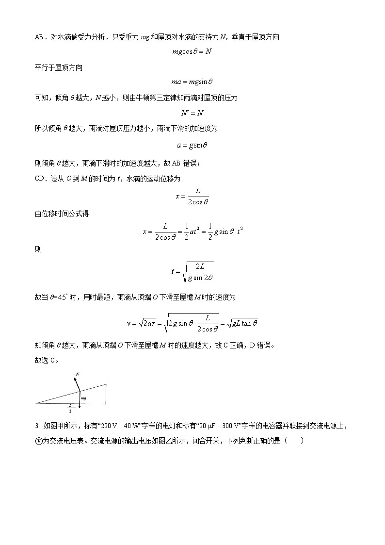 江苏省扬州市扬州中学高三年级物理学科高考模拟试卷02
