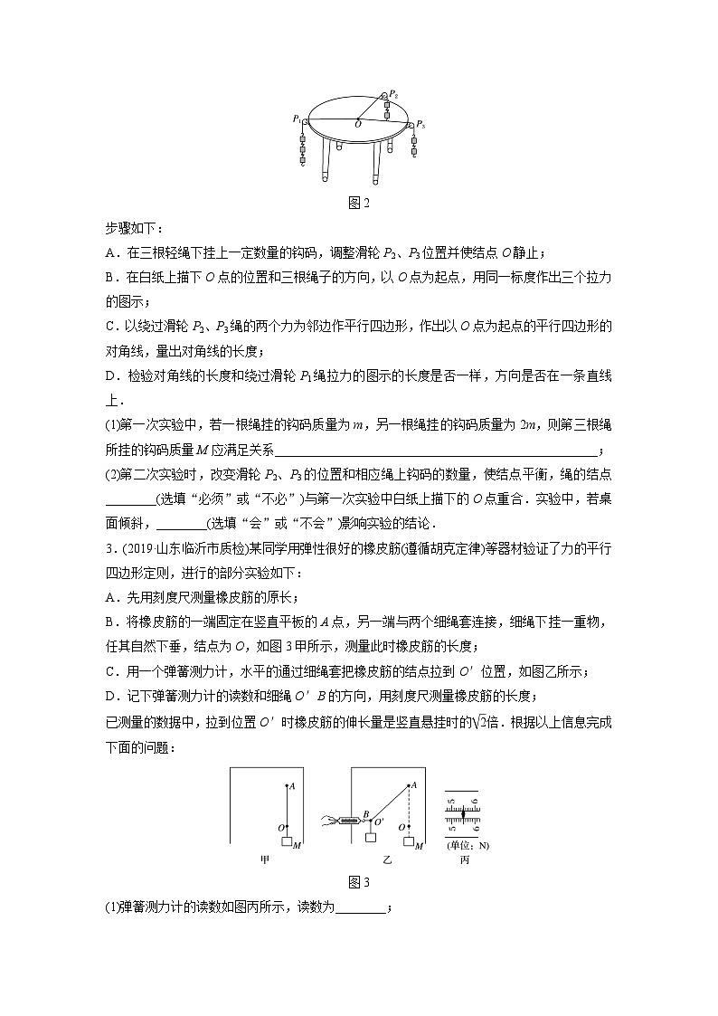 2021高考物理二轮复习 第二章 微专题16 实验：验证力的平行四边形定则第2页