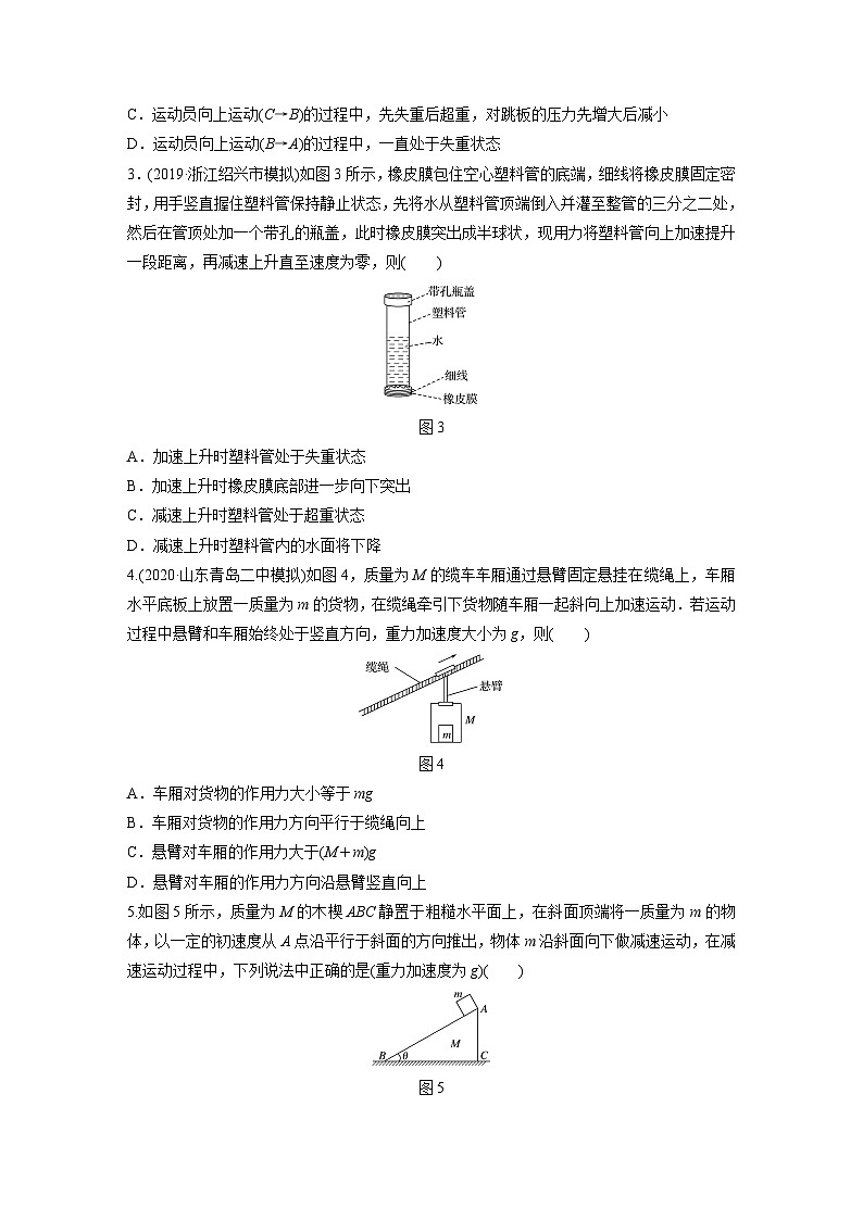 2021高考物理二轮复习 第三章 微专题19 超重、失重问题的分析方法第2页