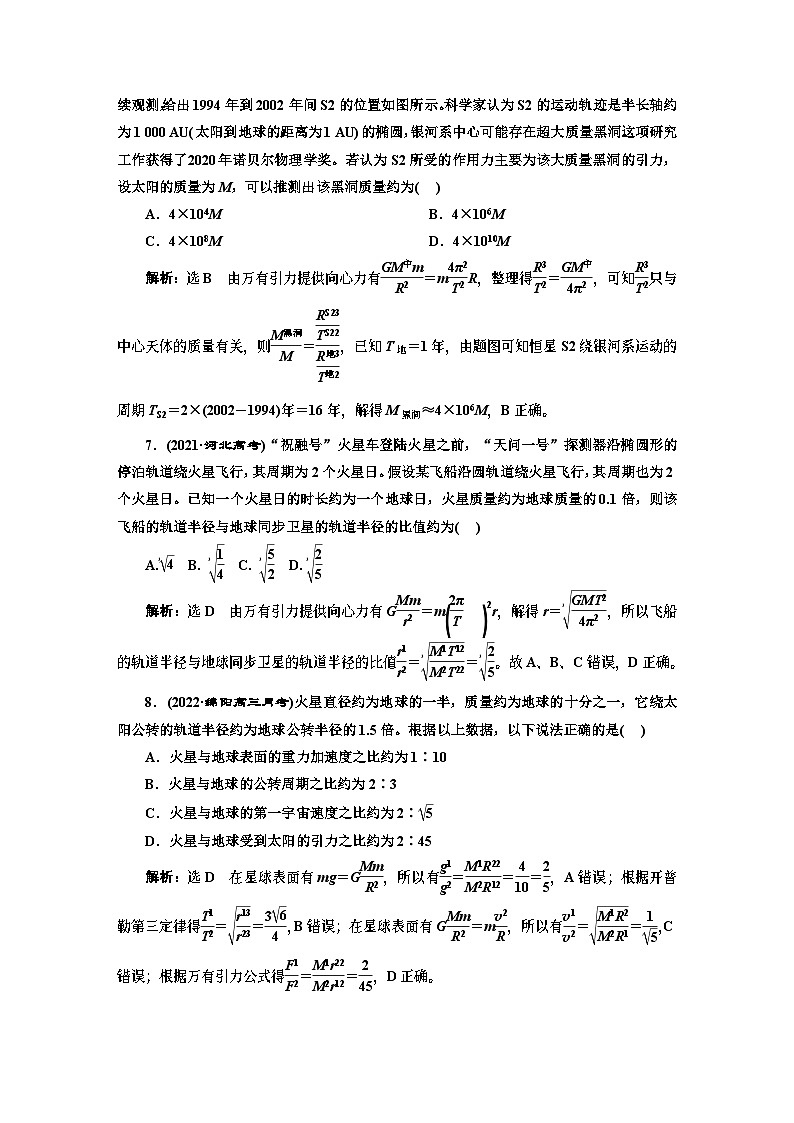 高三物理总复习 课时跟踪检测（十七） 万有引力定律及其应用第3页