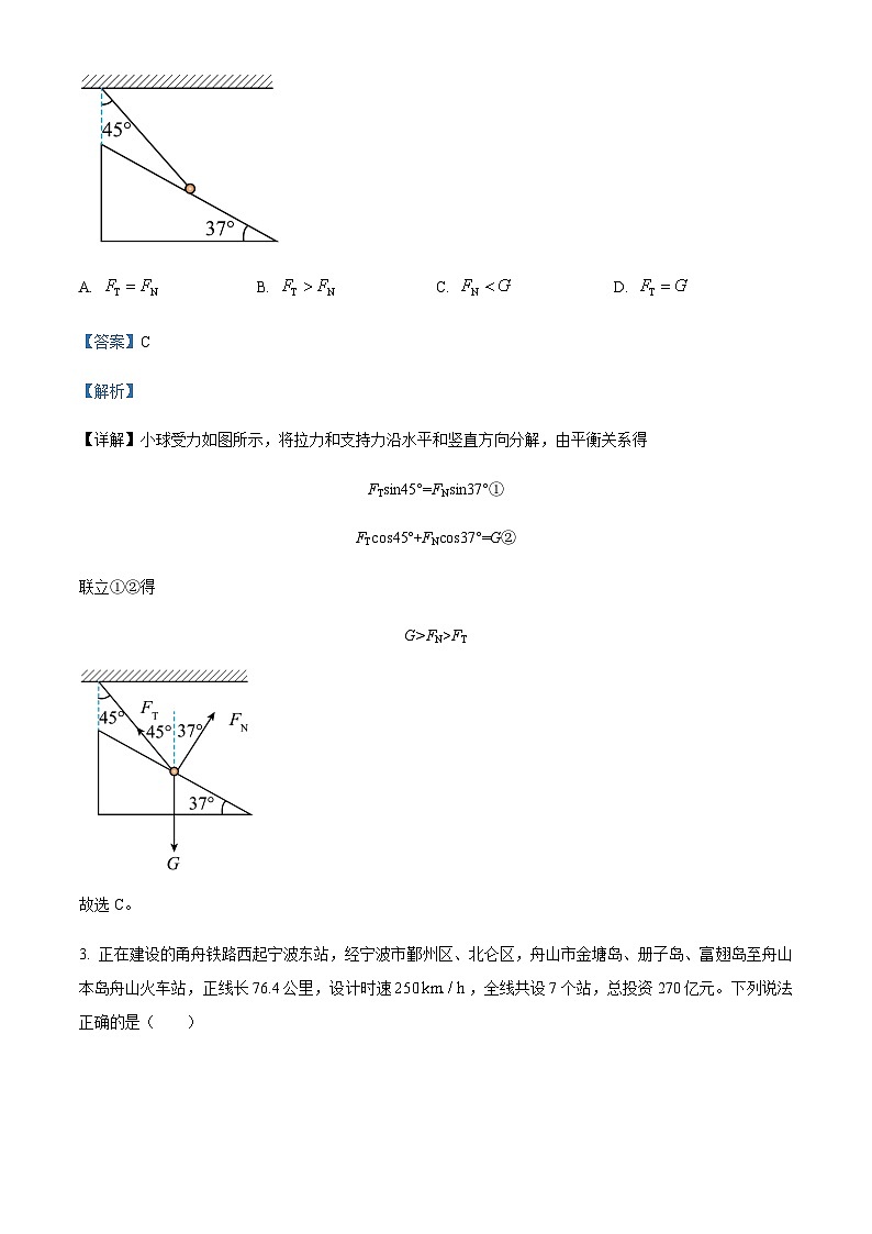 2023届浙江省重点中学拔尖学生培养联盟高三6月适应性考试物理试题含解析02