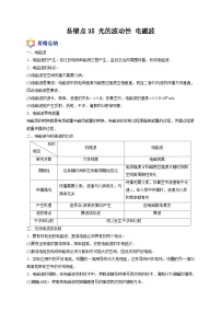 易错点35 光的波动性 电磁波-备战2022年高考物理典型易错题辨析与精练（原卷版）