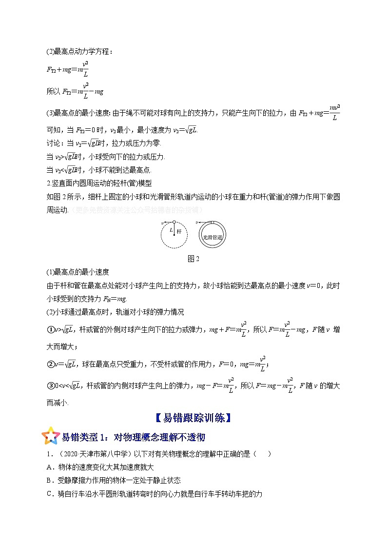 易错点09 圆周运动-备战2022年高考物理典型易错题辨析与精练（原卷版）02