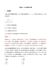 2023高考物理一轮复习高频考点强化训练专题03 力与物体的平衡（解析版）