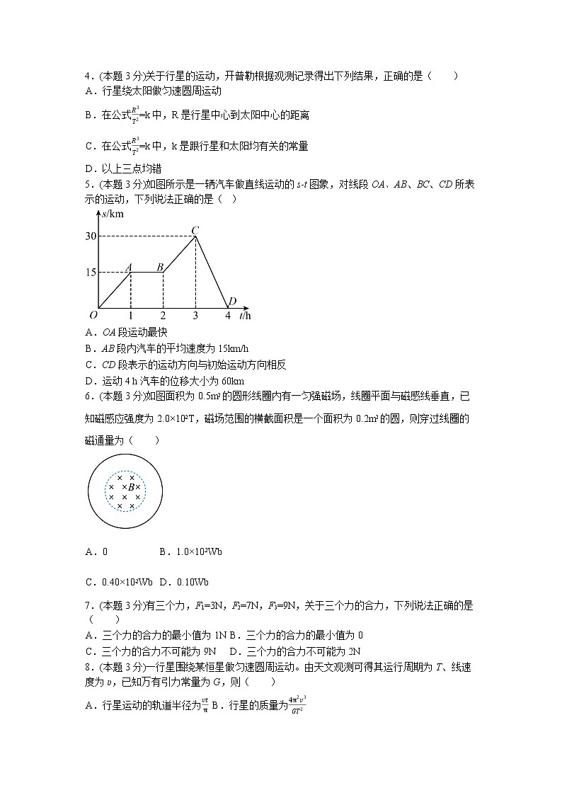 2022年山西省普通高中学业水平考试模拟物理试题第2页