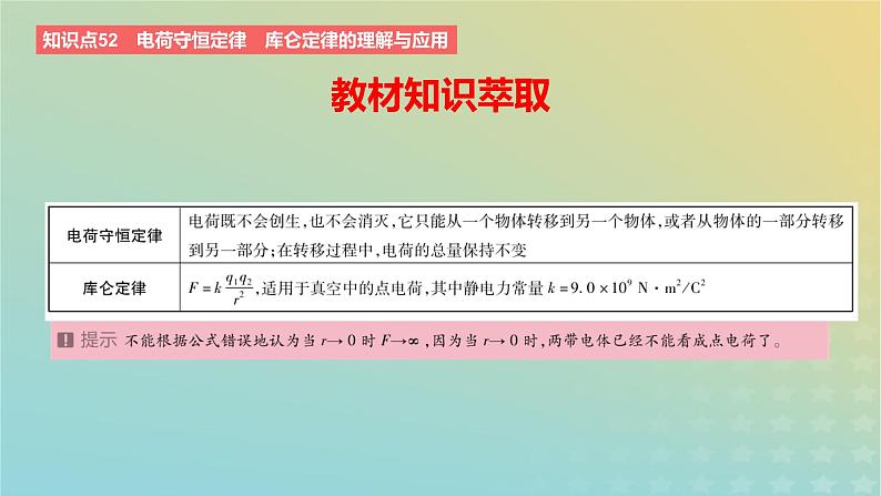 2024版高考物理一轮复习教材基础练第八章静电场第1讲电场力的性质教学课件02