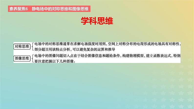 2024版高考物理一轮复习教材基础练第八章静电场素养聚焦6静电场中的对称思维和图像思维教学课件02