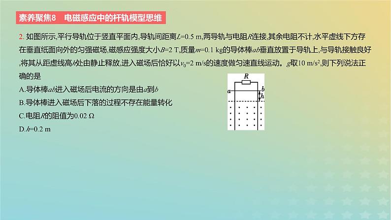 2024版高考物理一轮复习教材基础练第十一章电磁感应素养聚焦8电磁感应中的杆轨模型思维教学课件05