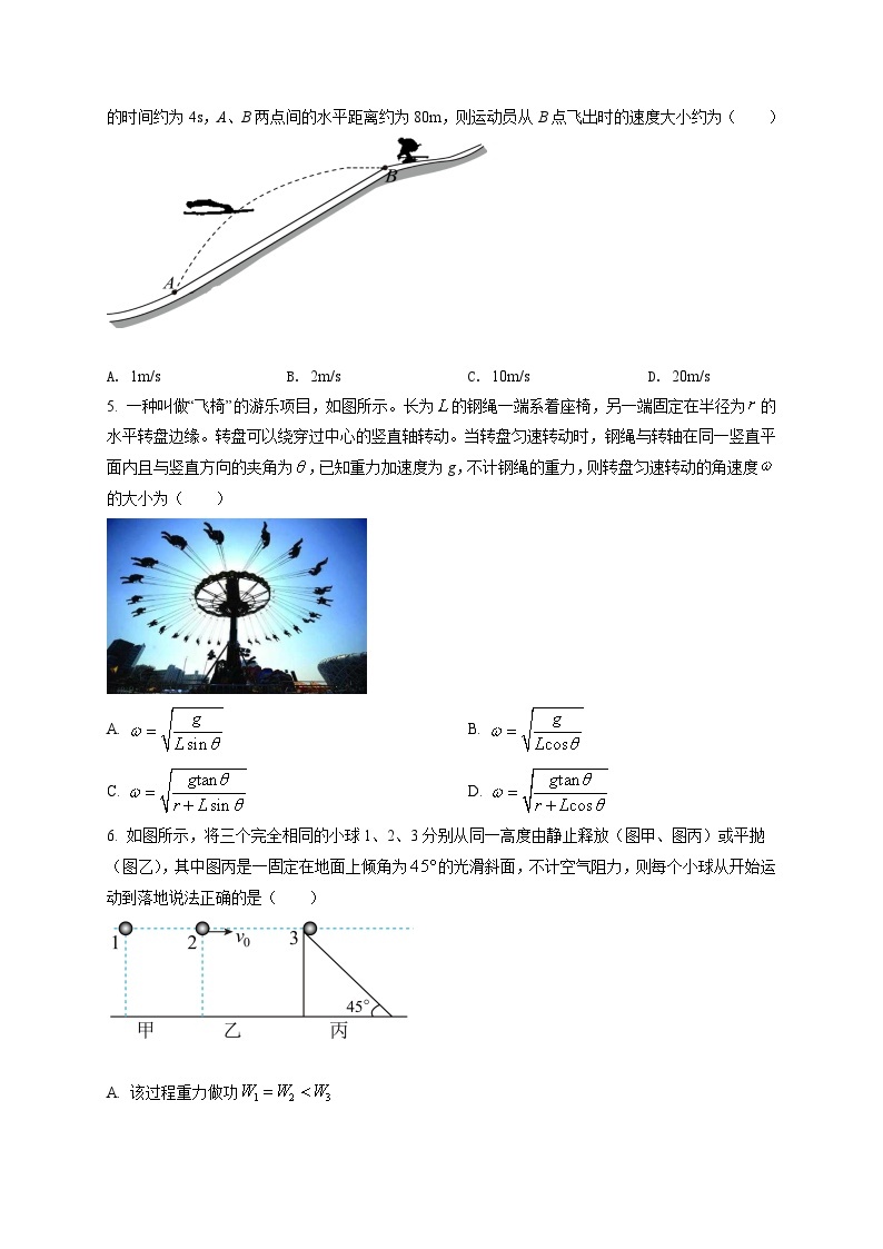 天津市滨海新区2022-2023学年高一（下）期末物理试题02