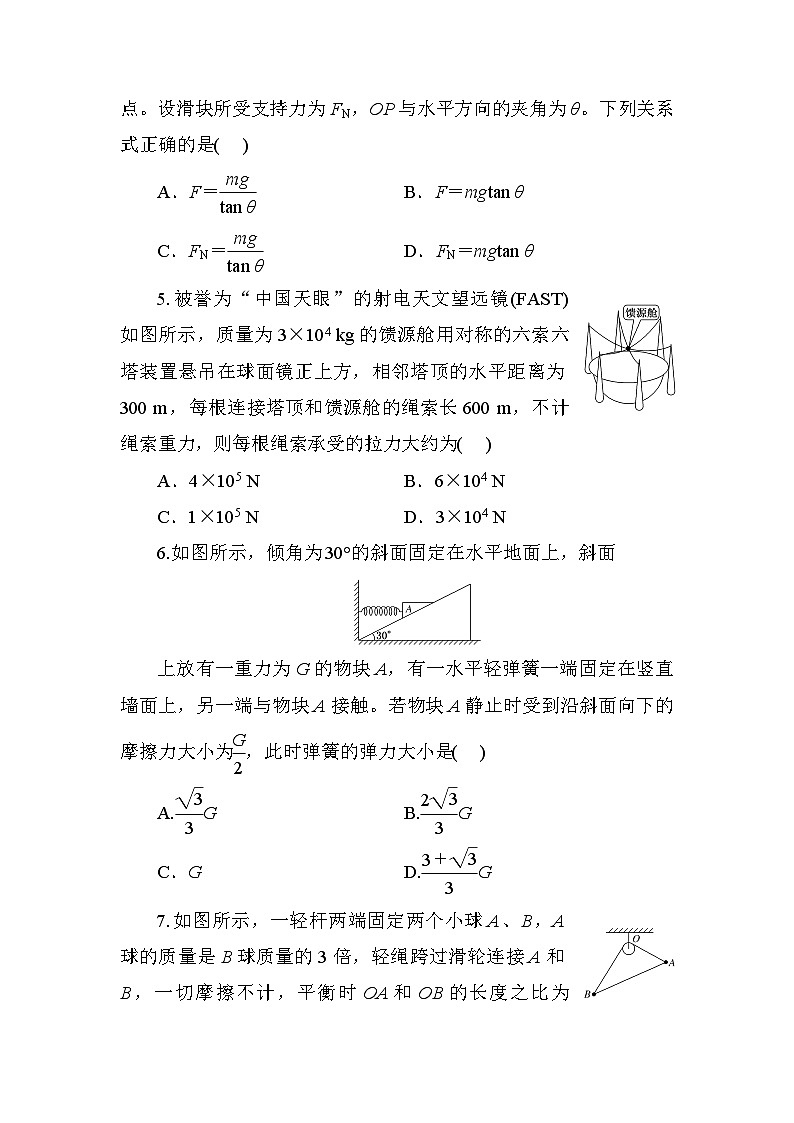 2024届高考物理一轮复习选择题专项练习：共点力的静态平衡解题技巧强化第2页