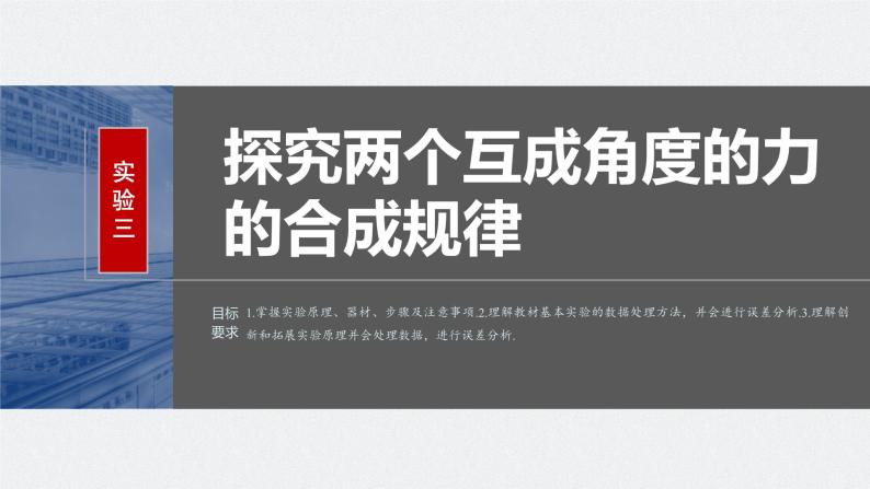 2024年高考物理一轮复习（新人教版） 第2章 实验3　探究两个互成角度的力的合成规律 课件02