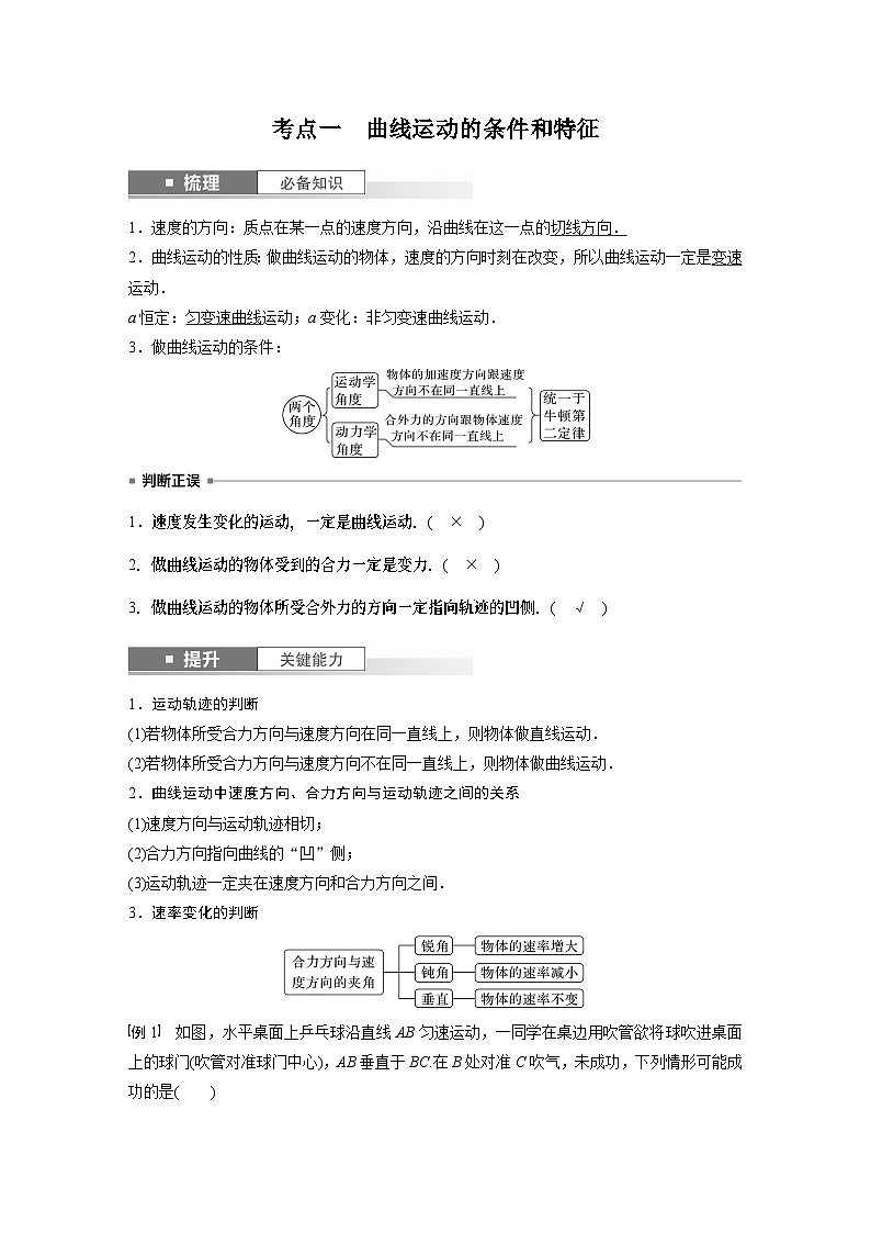 2024年高考物理一轮复习（新人教版） 第4章 第1讲　曲线运动　运动的合成与分解 练习课件02