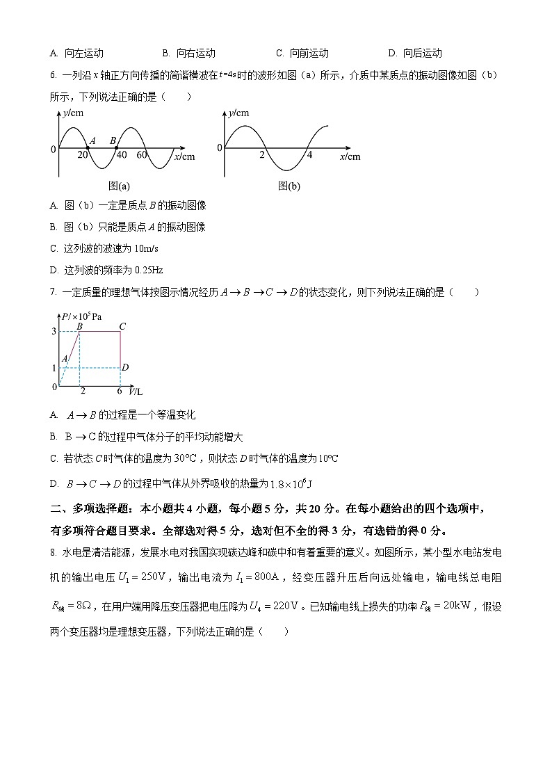 江西省上饶市2022-2023学年高二下学期期末教学质量测试物理试卷02