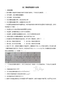 上海市重点中学2022-2023学年高二下学期期中（等级）物理试卷（无答案）