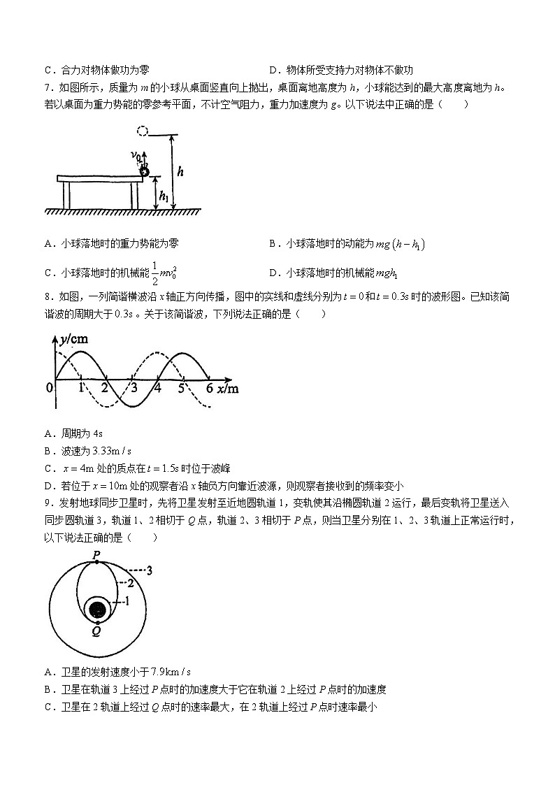 上海市实验学校2022-2023学年高一下学期期末物理试题(无答案)02
