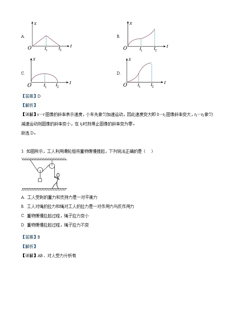 精品解析：山东省潍坊市高密市第一中学2022-2023学年高一下学期期末模拟物理试题（五）（解析版）02