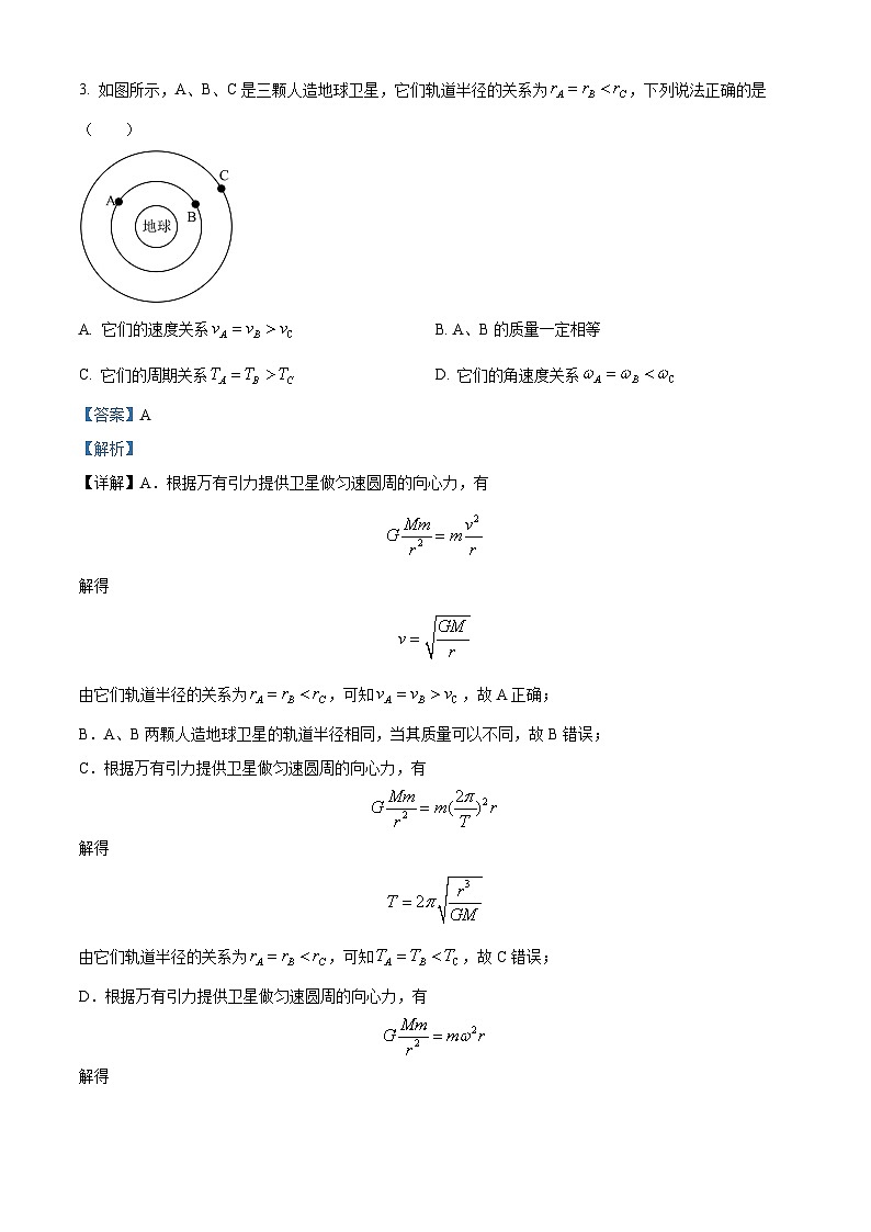精品解析：江西省抚州市黎川县第二中学2022-2023学年高一下学期6月期末物理试题（解析版）02