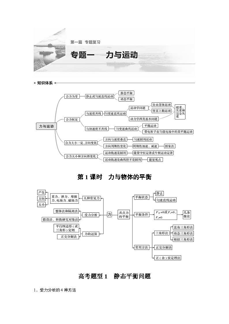 高考物理二轮复习讲练(新高考版) 第1部分 专题1 第1课时 力与物体的平衡（含解析）第1页
