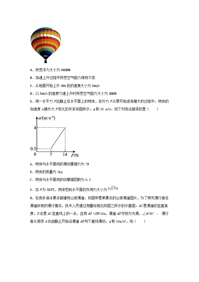 高中物理人教版（2019）必修第一册 4.5《牛顿运动定律的应用》课时综合练习02