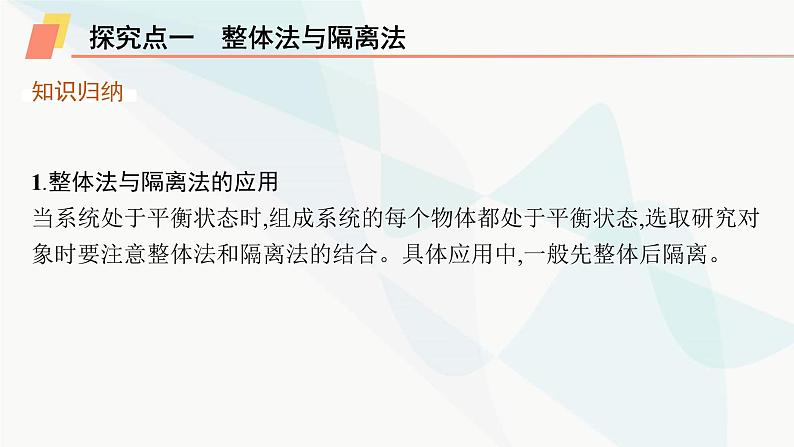 人教版高中物理必修第一册专题提升6整体法和隔离法动态平衡问题课件05